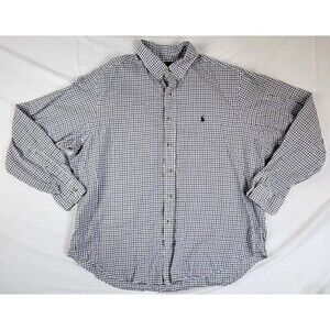 Ralph Lauren Mens XXL  White/Blue Striped Classic Fit L/S Button Down Shirt